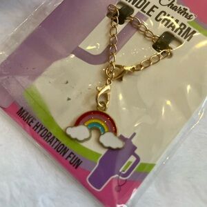 3/&15* Rainbow Tumbler Charm with Gold Chain